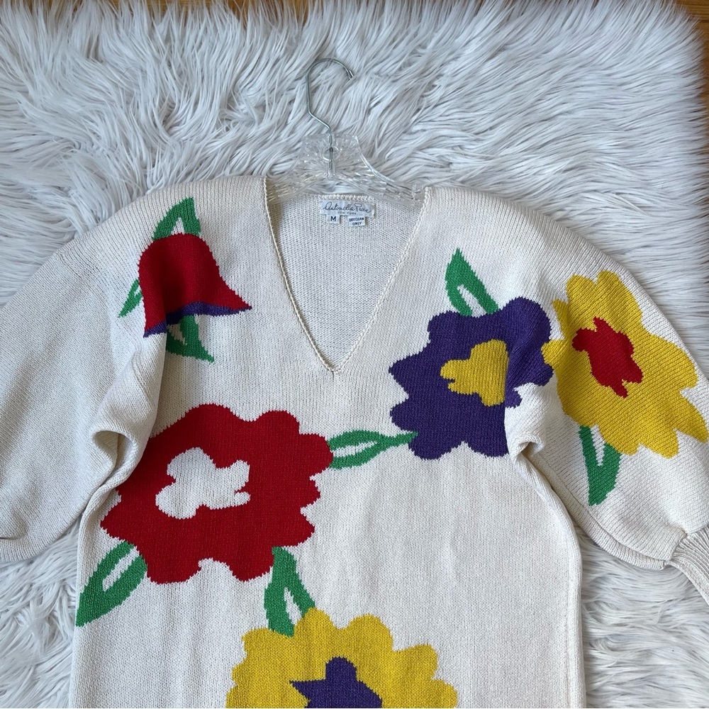 ANTONELLA PREVE vintage Floral knitted  Sweater Dress - Picture 8 of 15